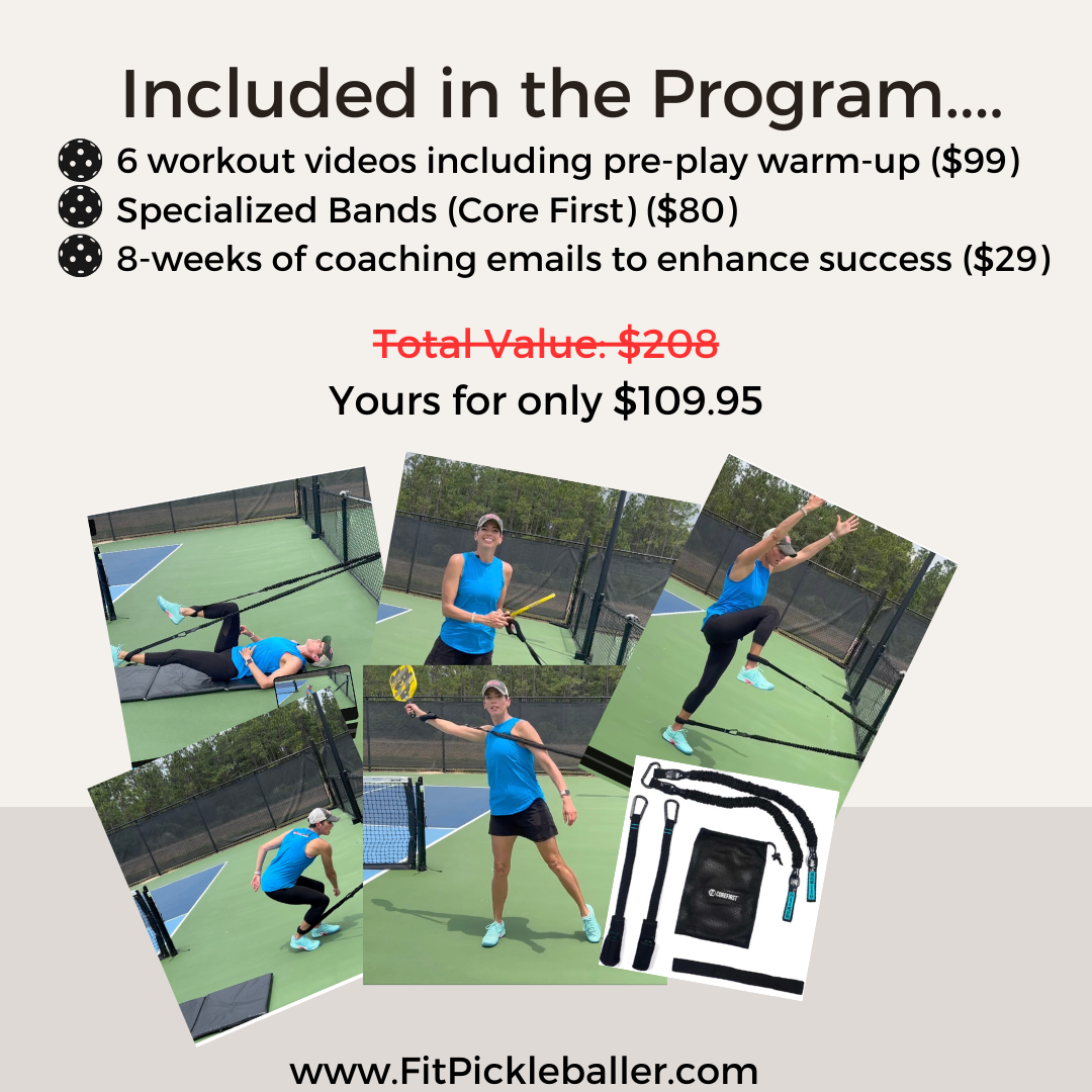 Items included in pickleball injury prevention program